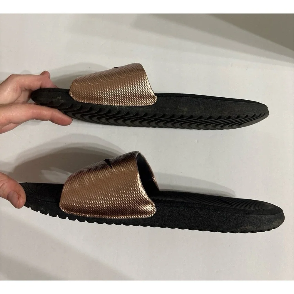 Nike Slides (size 9) Rose Matalic Pink Slides